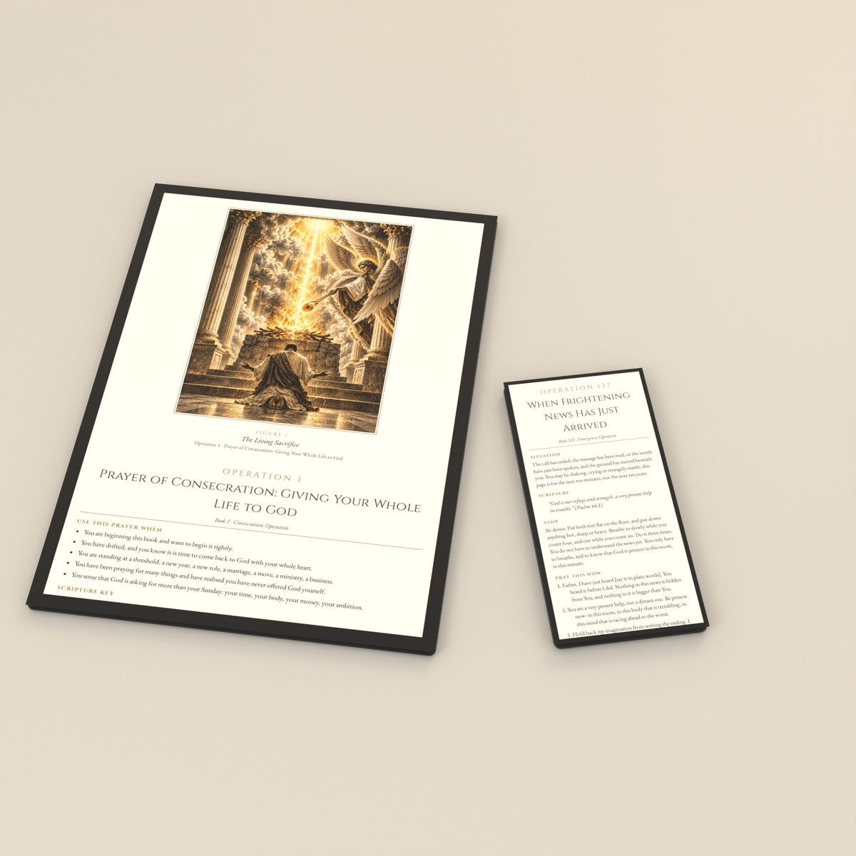 The Book of Prayer Fire Digital Edition on a tablet and a phone