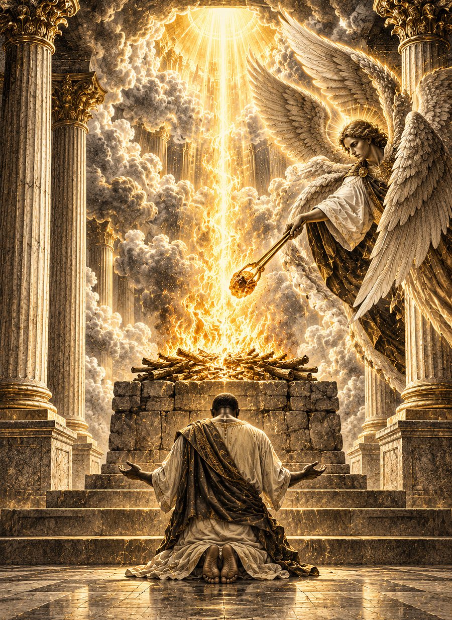 Figure 1, The Living Sacrifice, one of 33 full-colour illustrations