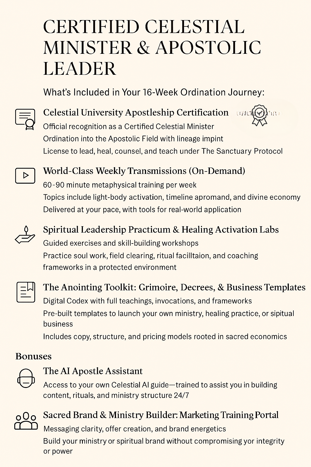 Elite Leadership, Apostolic And Ministerial Program: Become a Spiritual Leader with Power, Presence &amp; Divine Prosperity